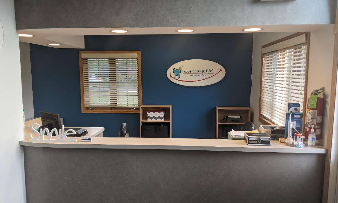 Here is a view of our front desk